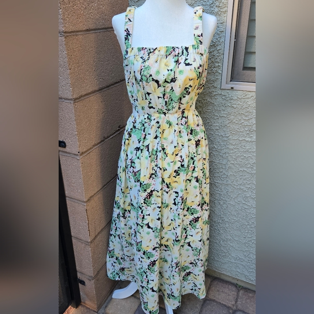 Entro Floral Side Cutout Maxi Dress